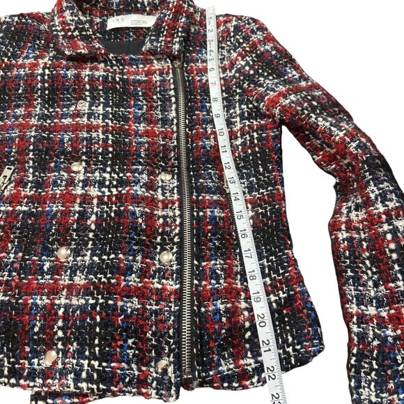 IRO Sloane Women's Tweed Moto Plaid Multicolor Jacket Size 40 IT (US Small) - Picture 8 of 8